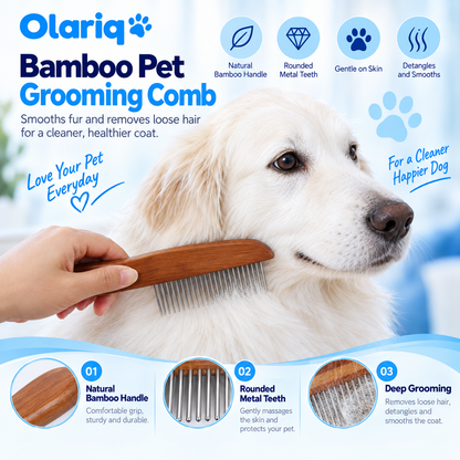 9-Piece Bamboo Pet Grooming Set for Cats & Small Dogs