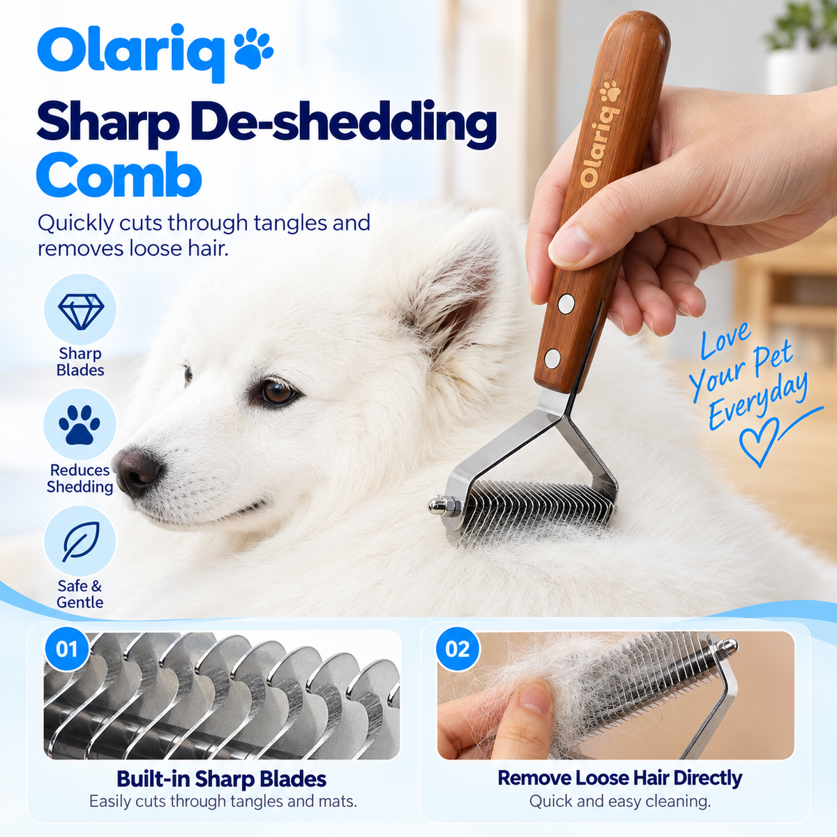 9-Piece Bamboo Pet Grooming Set for Cats & Small Dogs