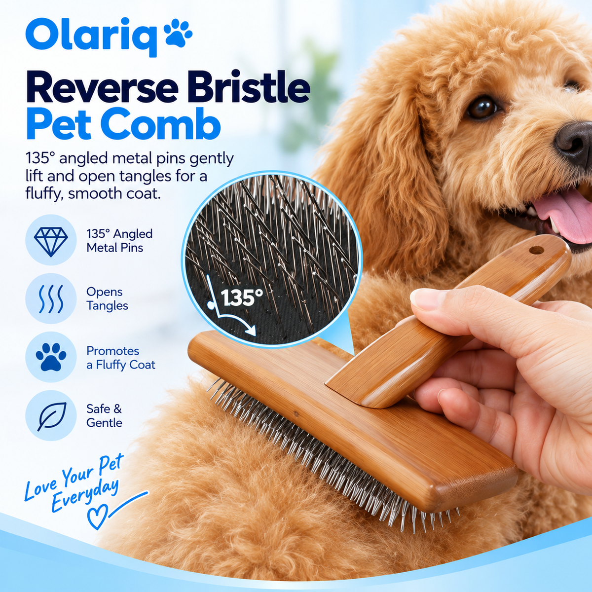 9-Piece Bamboo Pet Grooming Set for Cats & Small Dogs