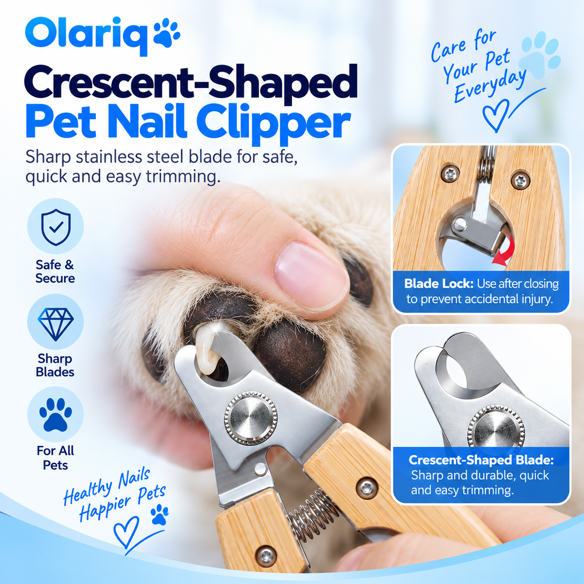 6-Piece Bamboo Pet Grooming Set for Cats & Small Dogs