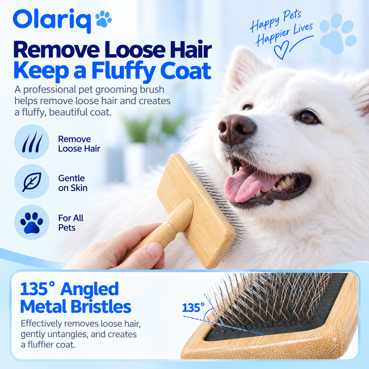 6-Piece Bamboo Pet Grooming Set for Cats & Small Dogs