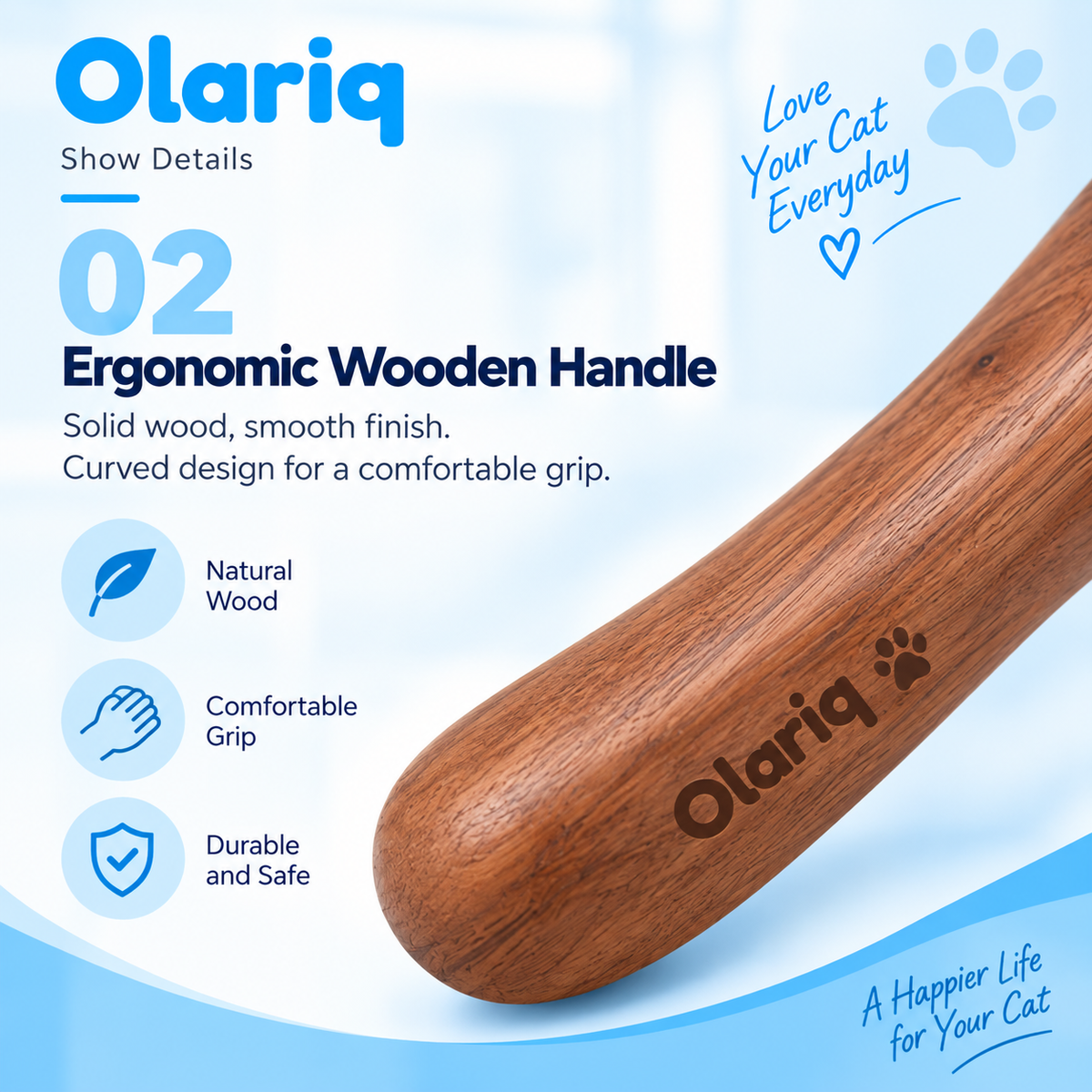 6-Piece Solid Wood Cat & Small Dog Grooming Kit