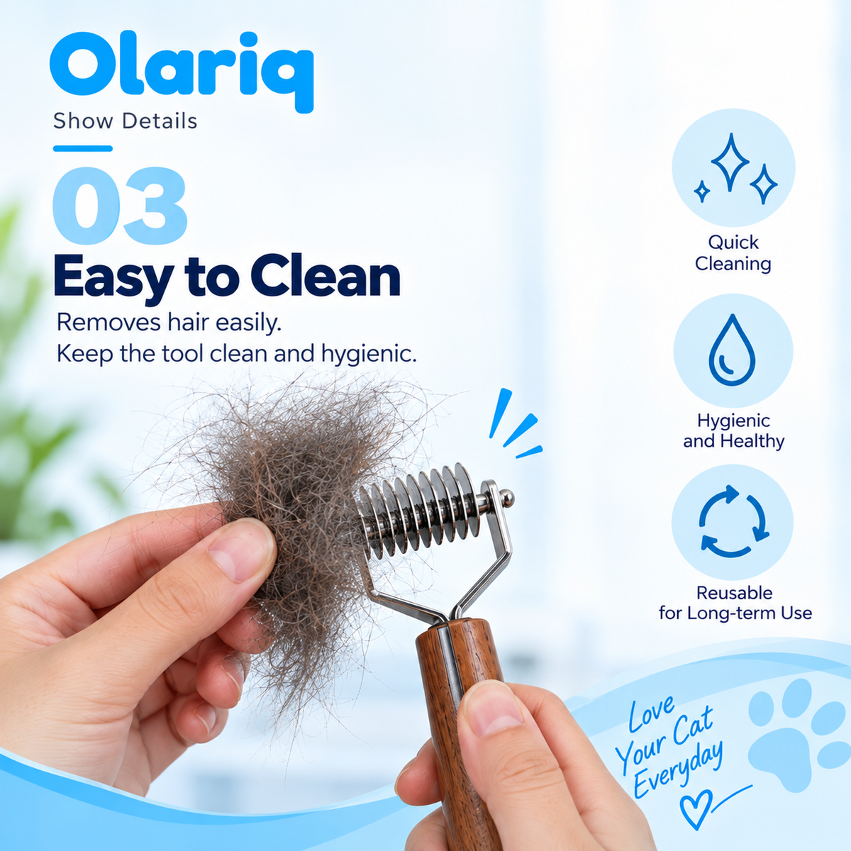 6-Piece Solid Wood Cat & Small Dog Grooming Kit